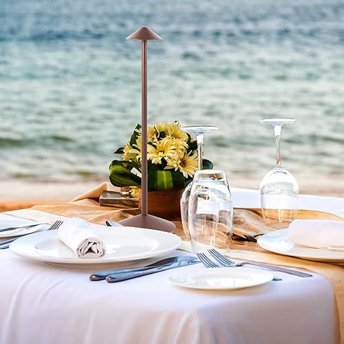 Miniatura 6 de LIGHTJXDS Lámpara de mesa inalámbrica lámpara de escritorio LED portátil lámpara de mesita de noche recargable Mordern en aluminio luz de mesa