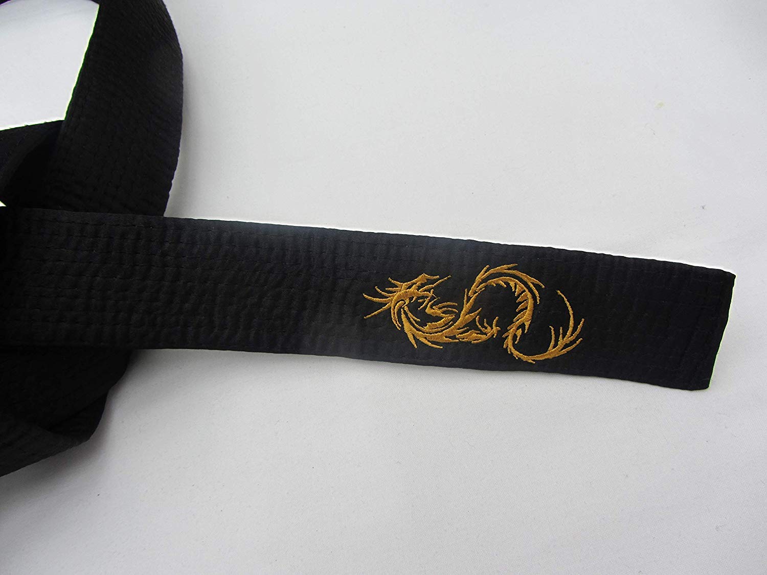 Shihan Black Belt SATIN With Gold Dragon Embroidery 300cm For Men/Women