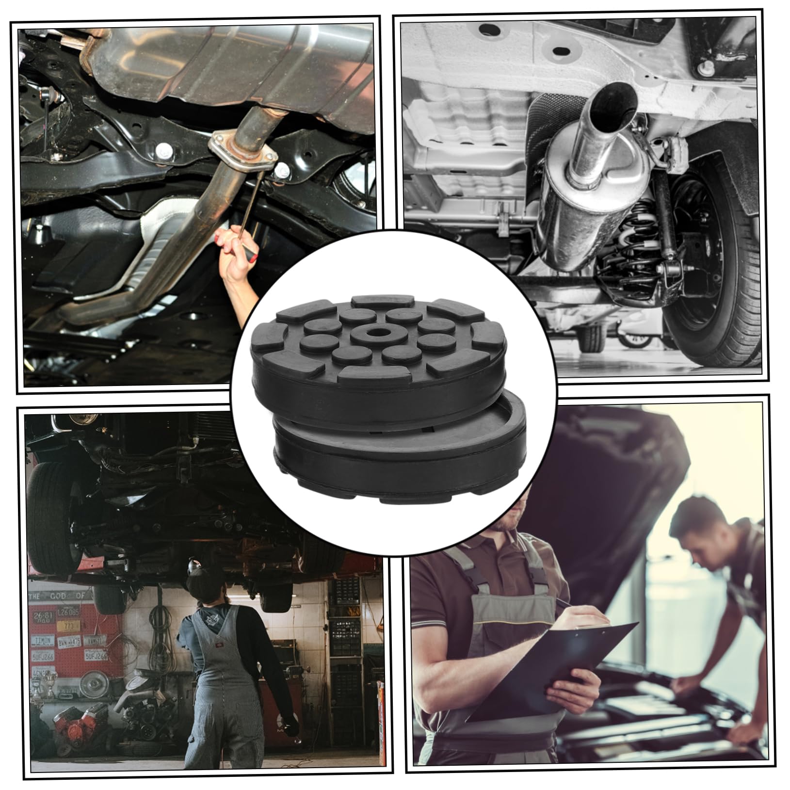 ABOOFAN 4 Set Tampone Gomma Per Sollevatore Auto Adattatore Jack Antiscivolo Resistente Protezione Telaio E Pavimento Riduce E Graffi Per Martinetti E Sollevatori 2 Pezzi*4