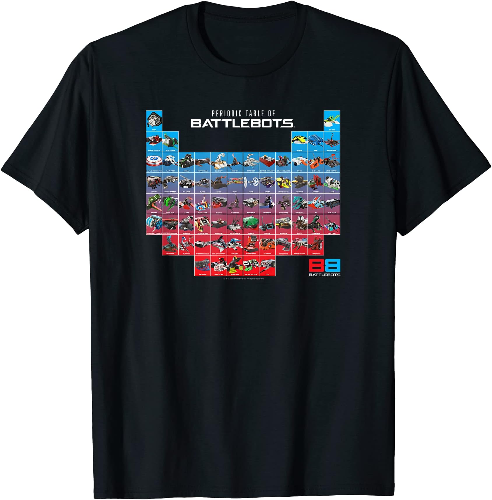 BattleBots Periodic Table of BattleBots T-Shirt Small