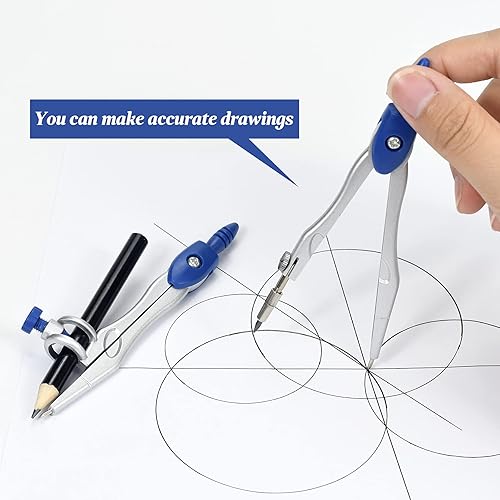 Miniatura 4 de Juego de 10 piezas de geometría matemática con caja de almacenamiento inastillable, incluye reglas, transportador, brújula, borrador, sacapuntas,