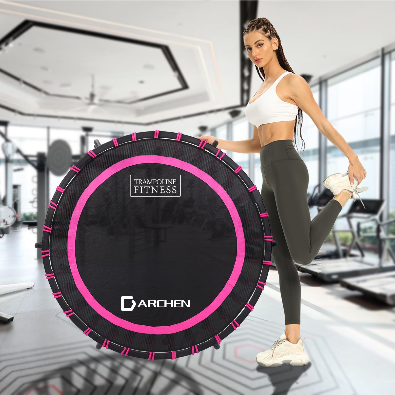 DARCHEN Mini trampoline Rebounder de 150 kg pour adulte, petit