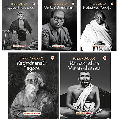 Social Reformers of India (Set of 5 Books) - Rabindranath Tagore, Dayananda Saraswati, Ramakrishna Paramahamsa, B.R Ambedkar, Mahatma Gandhi - Biographies for Children - Knowledge Books - Book for Kids 6 to 15 Years Old