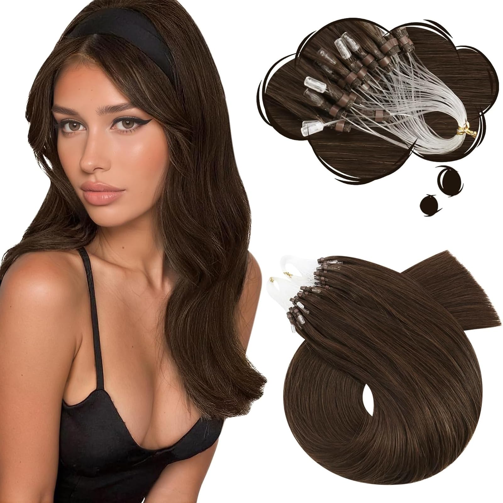 Moresoo Haarverlängerung Echthaar Bondings Extensions Echthaar Bondings
