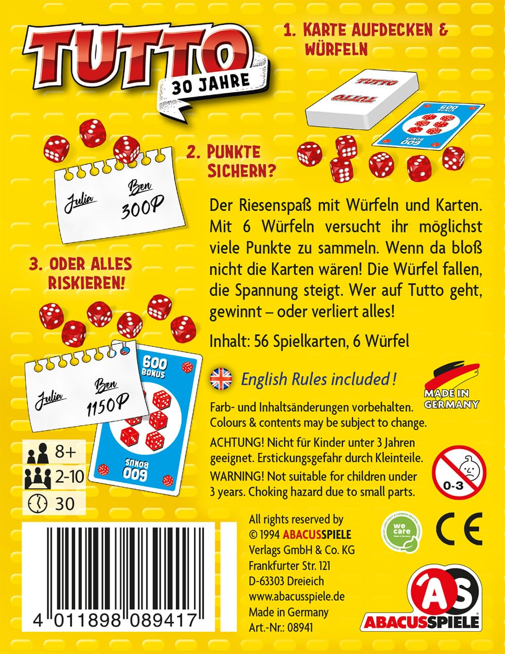 Image secondaire de Abacusspiele - 8941 - Jeu de cartes 'Volle Lotte! Tutto!'