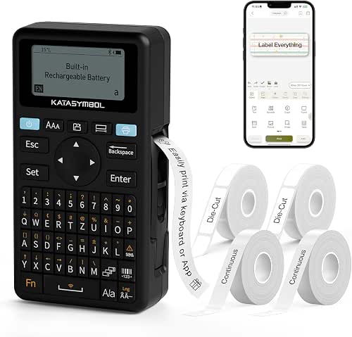 SUPVAN E11 Bluetooth Label Maker Machine with 4 Tapes, Support