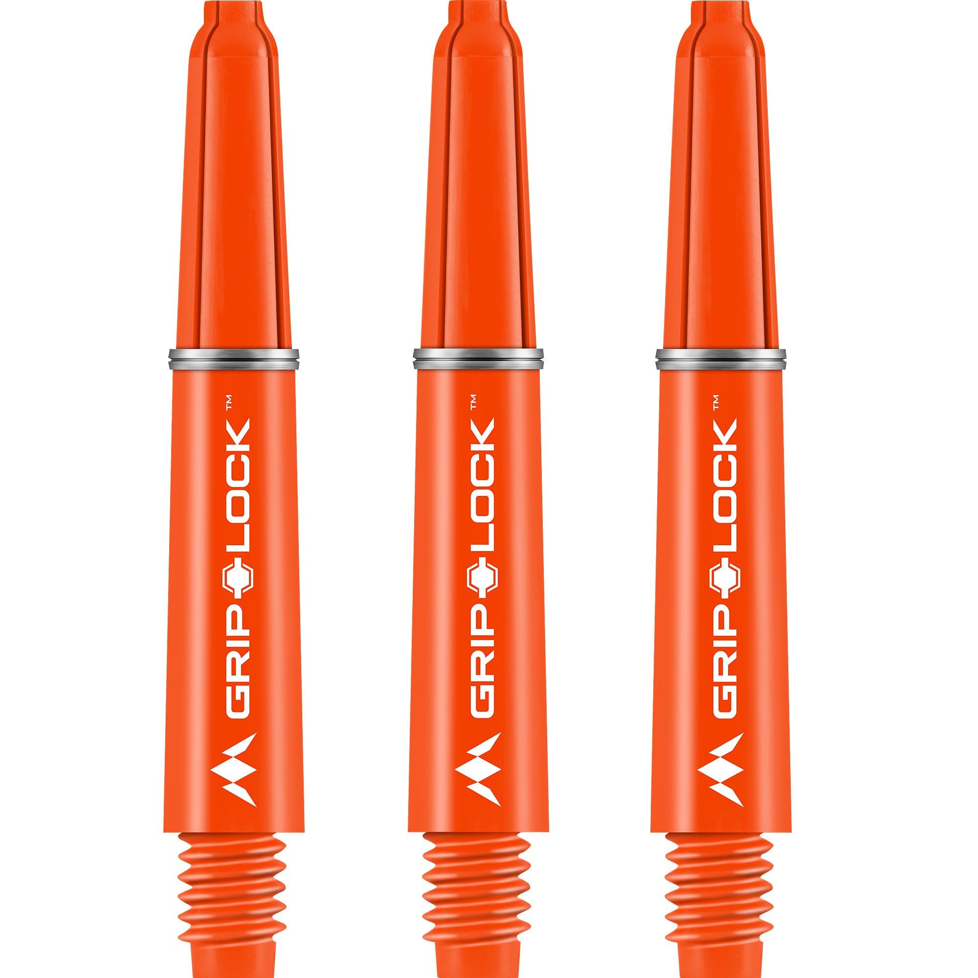 Mission Darts S1075 GripLock Durable Nylon Shafts | Short Dart Stems | Orange
