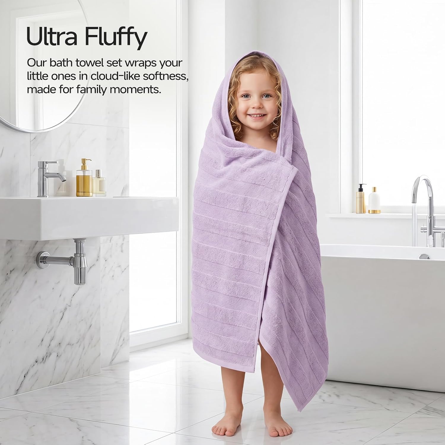 REDKISS Viscose from Bamboo Bath Towels for Bathroom, Soft, 28 x 55 Inches | 2 Pack, Absorbent & Quick Drying, Lightweight, 50% Viscose from Bamboo, 50% Cotton, Gym, Spa, Pool & Hotel Use, Purple
