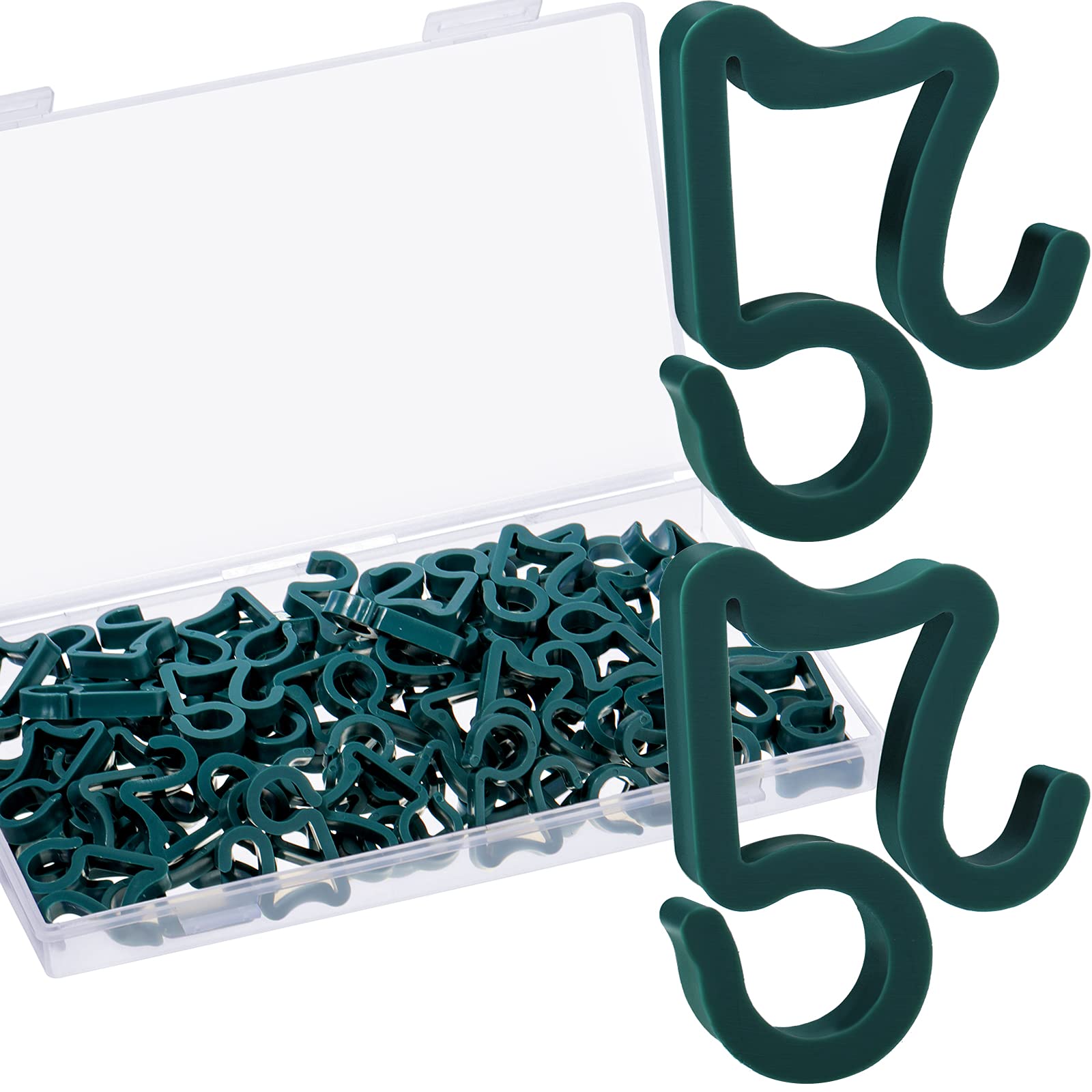 Marsui 60 Pieces Christmas Light Clips Outdoor Gutter Hooks,Green