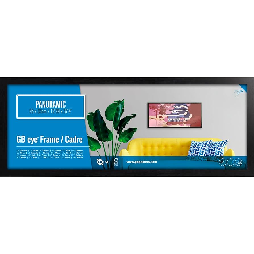 額絵 Amazon.co.jp: GB Eye Panoramic Art Print Frame, 33 x 95cm