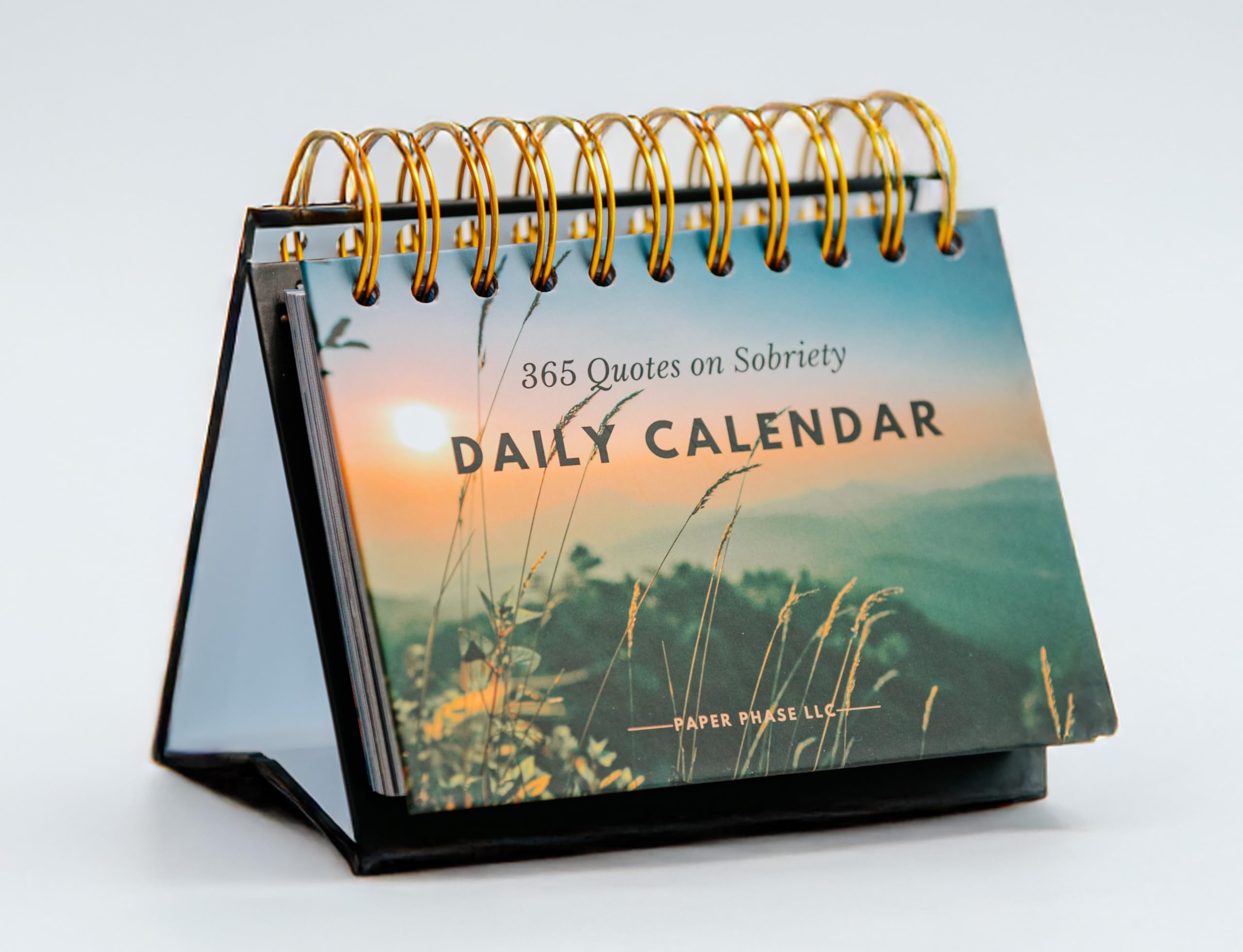 Sober Daily Flip Calendar with Motivational & Inspirational Quotes on Sobriety - Perpetual Daily Flip Calendar Self-Standing Easel - Changing Scenic Landscapes - Positive Daily Recovery Help