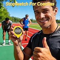 Vista 6 de FCXJTU Digital Simple Stopwatch Timer, No Bells, No Alarm, Simple Basic Operation, Silent, Clear Display, ON/Off, Large Display for Swimming Running