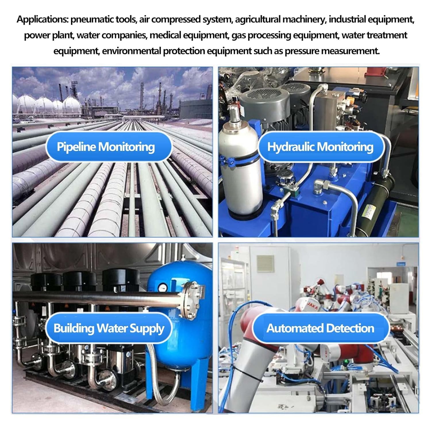 Digital Hydraulik Manometer, Edelstahl Hydraulisches Druckmessgerät, 0-400BAR, 0-40Mpa,0-10000PSI Wasserdruckmesser, Hydraulischer Messgerät mit Beleuchtetem LCD, für Wasser, Gas, Öl Tester