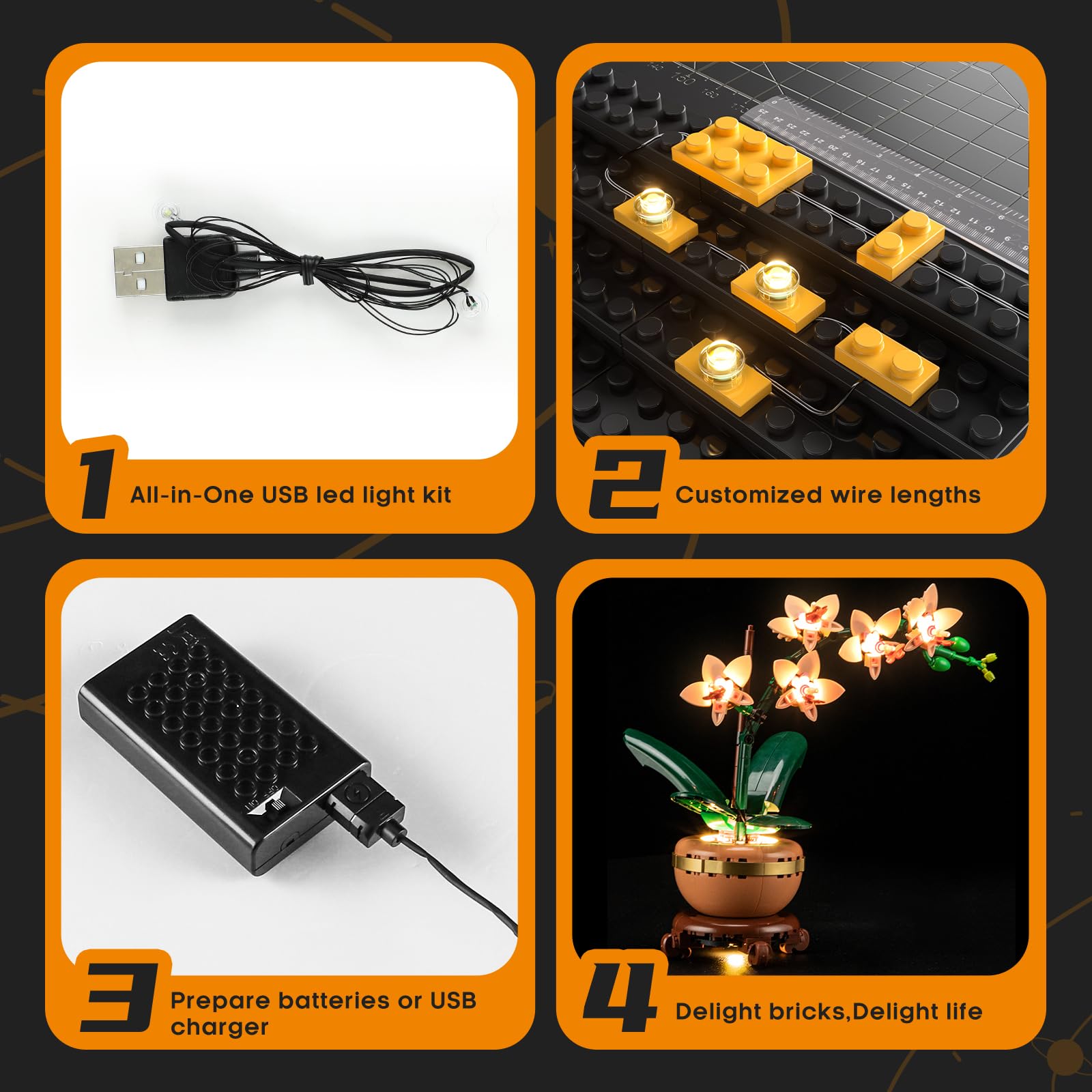 LIGHTAILING Juego de Luces para Lego-10343 Miniorquídea - Kit de iluminación LED Compatible con el Modelo de Bloques de construcción Lego - Modelo No Incluido