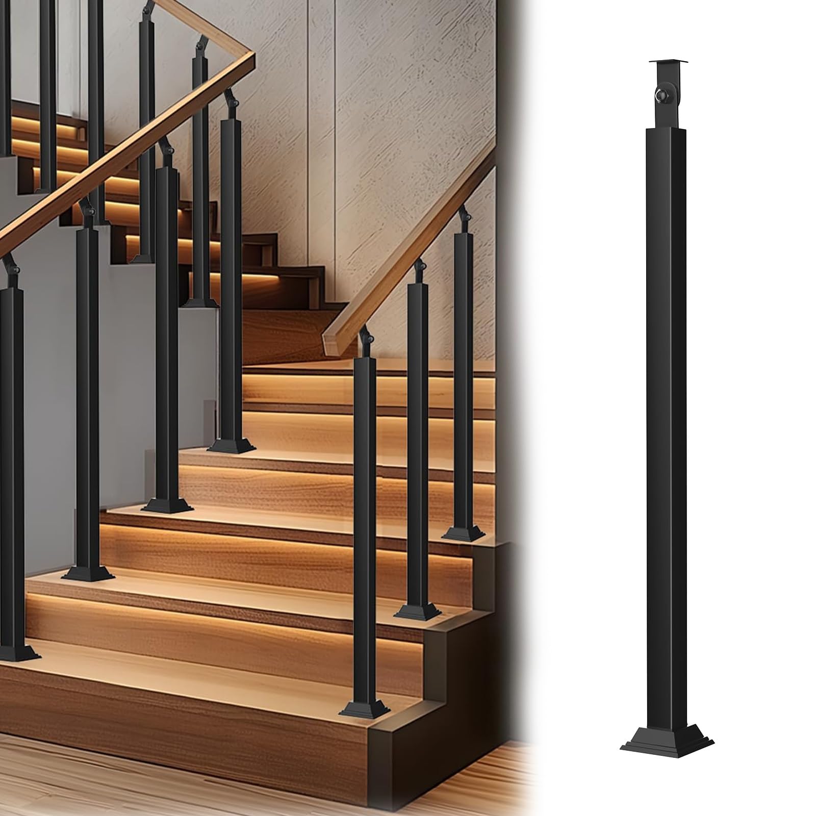Balustres d'escalier en métal au design carré de 110 cm pour une architecture haut de gamme