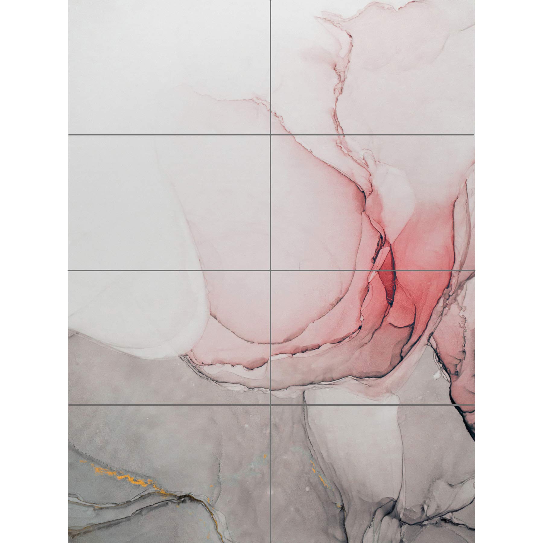 Artery8 Abstract Paint With Pink Grey Ink XL Giant Panel Poster (8 Sections)