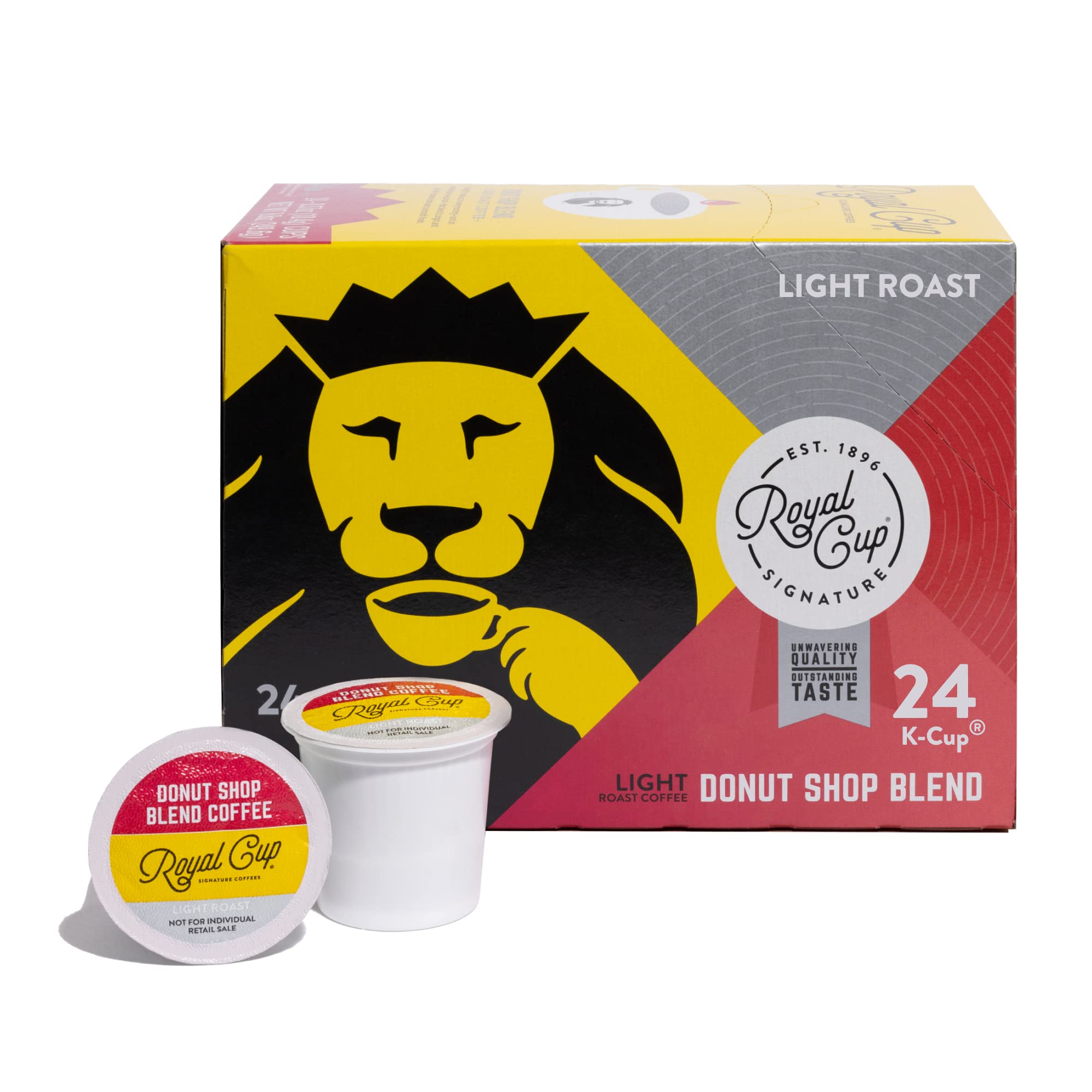 ROYAL CUP SIGNATURE COFFEE - Donut Shop Blend Light Roast Single-Serve Capsules - 24 Pack