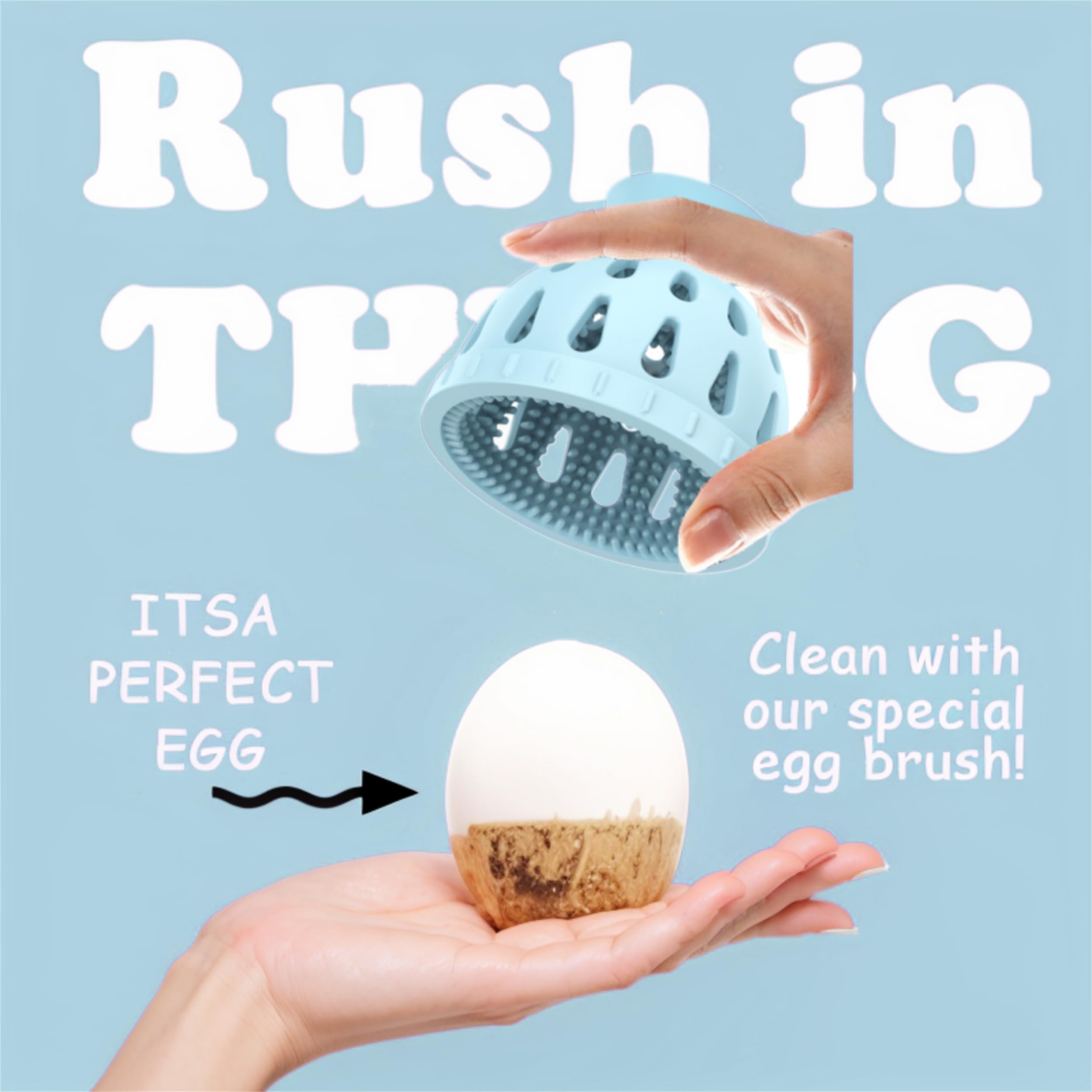 Amazon｜卵クリーニングブラシシリコン、新鮮な卵用卵スクラバー
