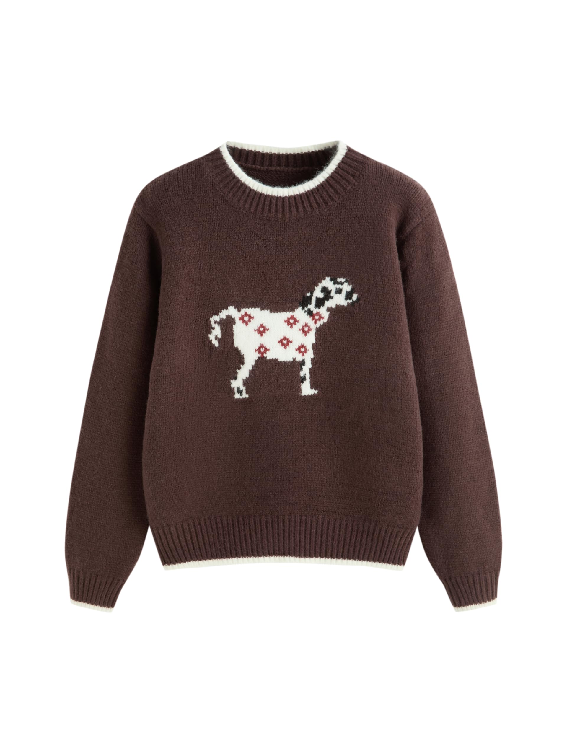 cider Round Neck Graphic Bear Long Sleeve Sweater-picture-17