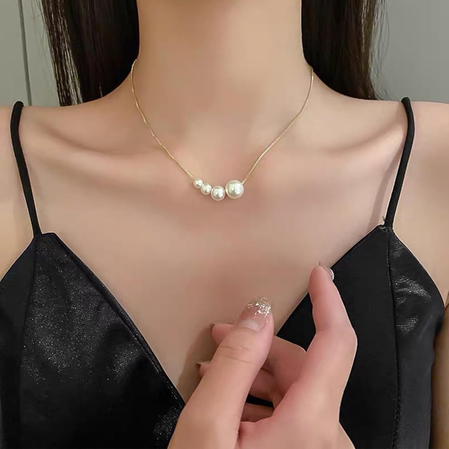 Gold Pearl necklace for women, Dainty pearl necklace 14K Gold Plated Wedding Jewelry Trendy Birthday Gifts - Image 5