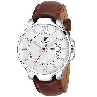 Espoir Analogue Silver Dial Day and Date Mens Boys Watch - Dexter0507