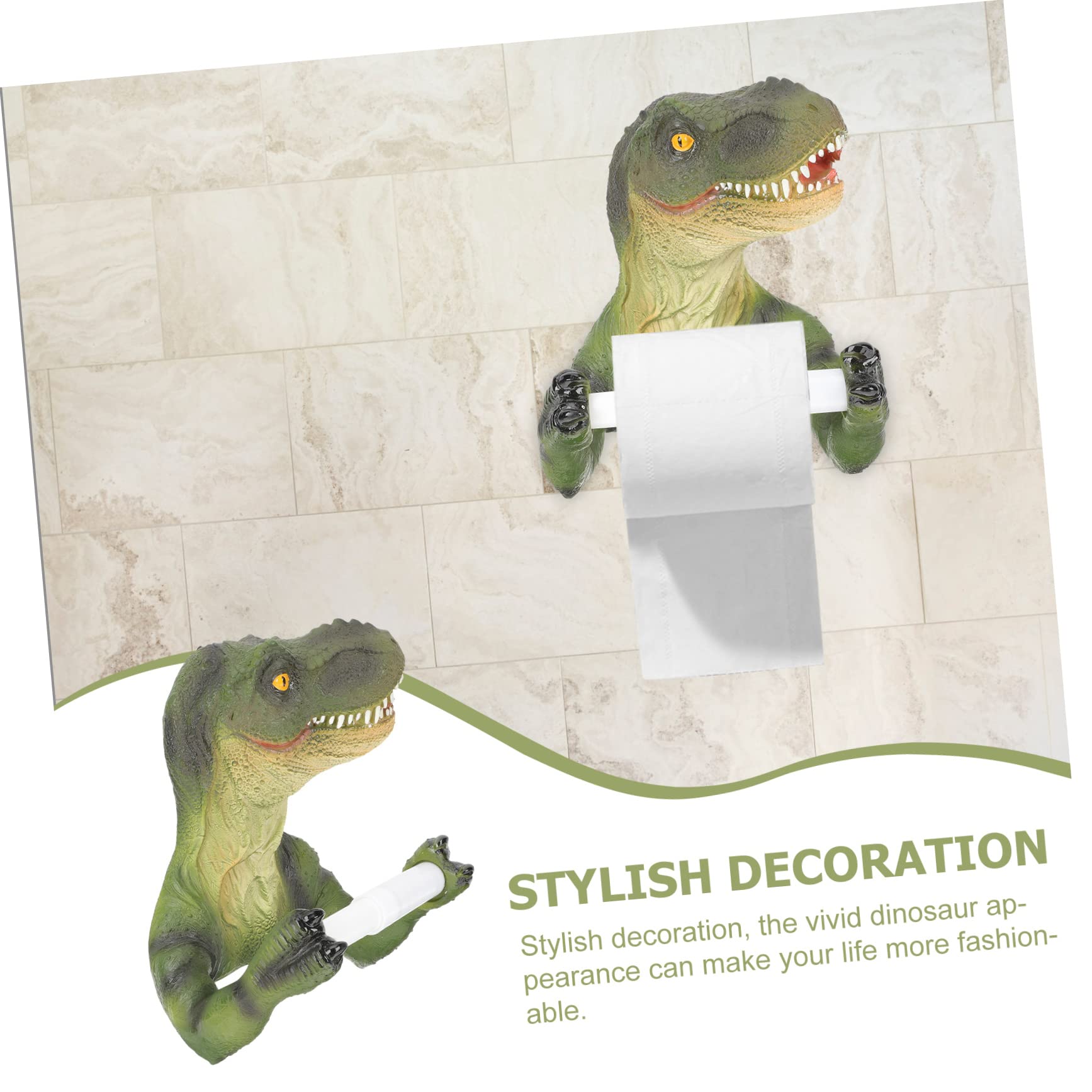 HEMOTON Porte-Rouleau Distributeur de lingettes pour bébé Porte-Serviettes en Papier Dinosaure Distributeur de Papier hygiénique Support de Papier Toilette Support de Papier d'hôtel Ménage