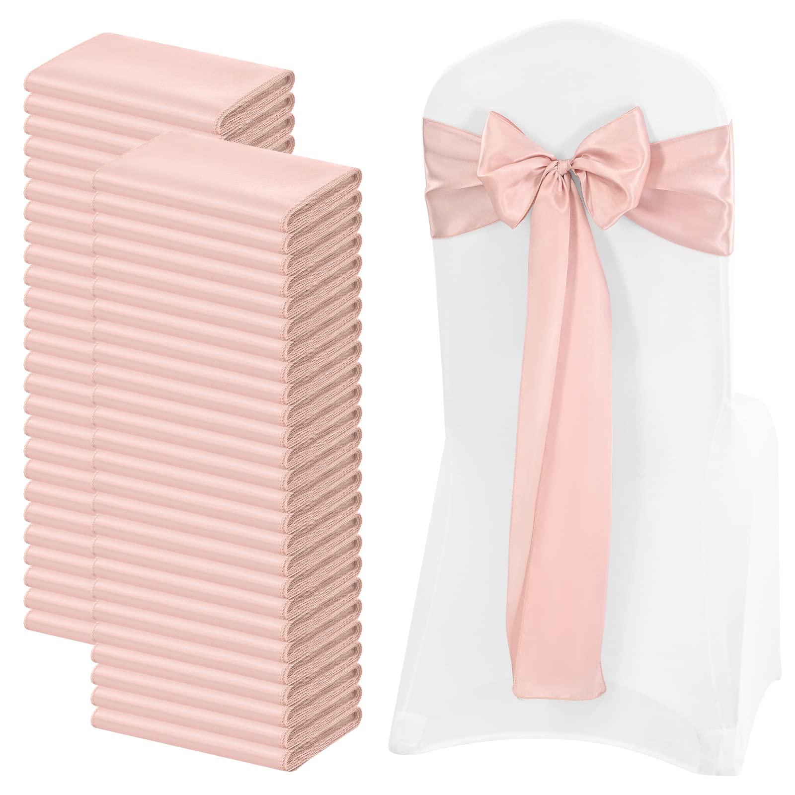 Satin-Stuhlschärpen für Hochzeitsempfang, universelle Dekoration, Stuhlbezug, Rückenbindung, waschbar, wiederverwendbar, für Hochzeiten, Veranstaltungen, Bankette, 72 Stück (17,8 x 274,3 cm)