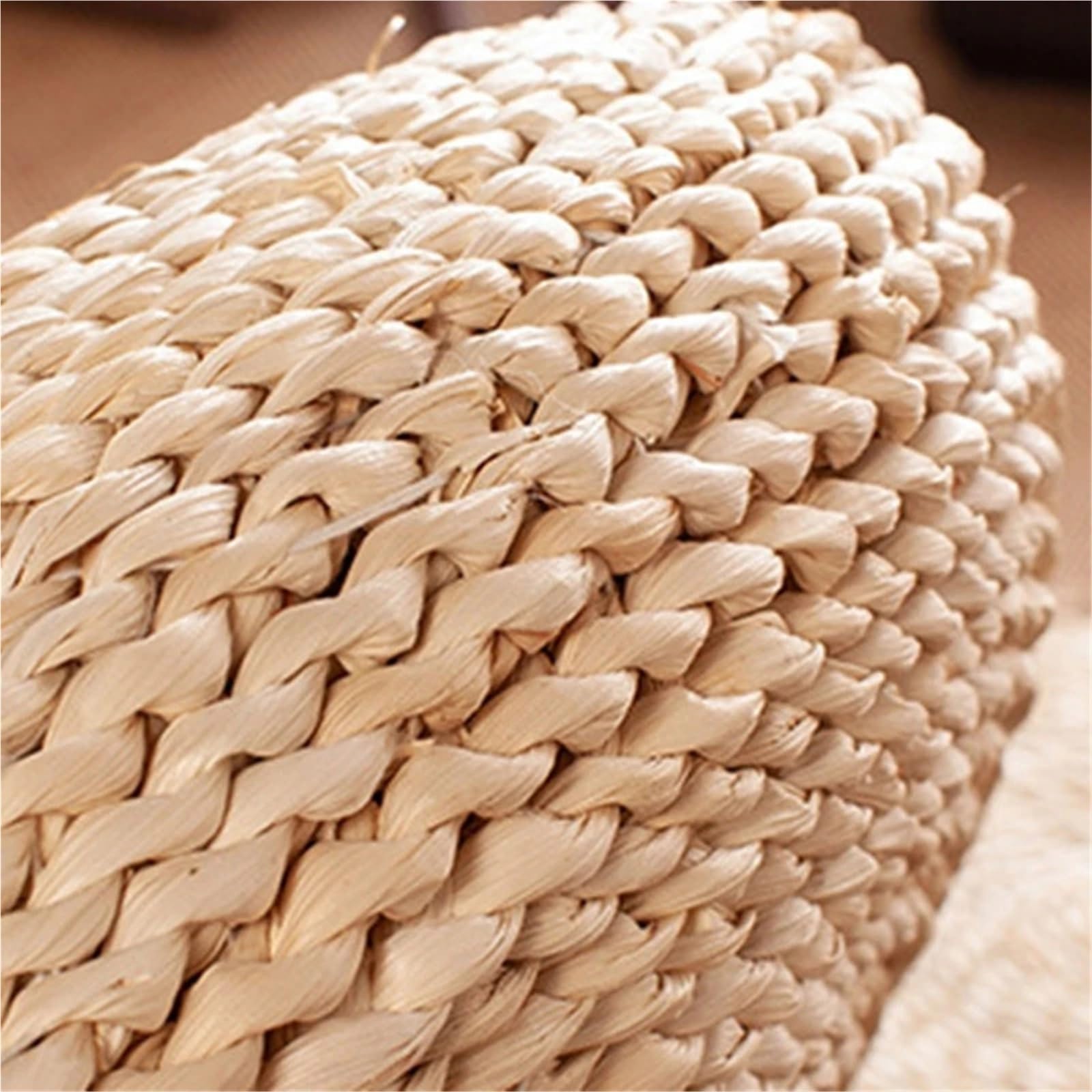 Tapis de méditation Yoga Pouf rond mince paille rotin tissé for le tapis coussin siège for salon à la maison pour Méditation