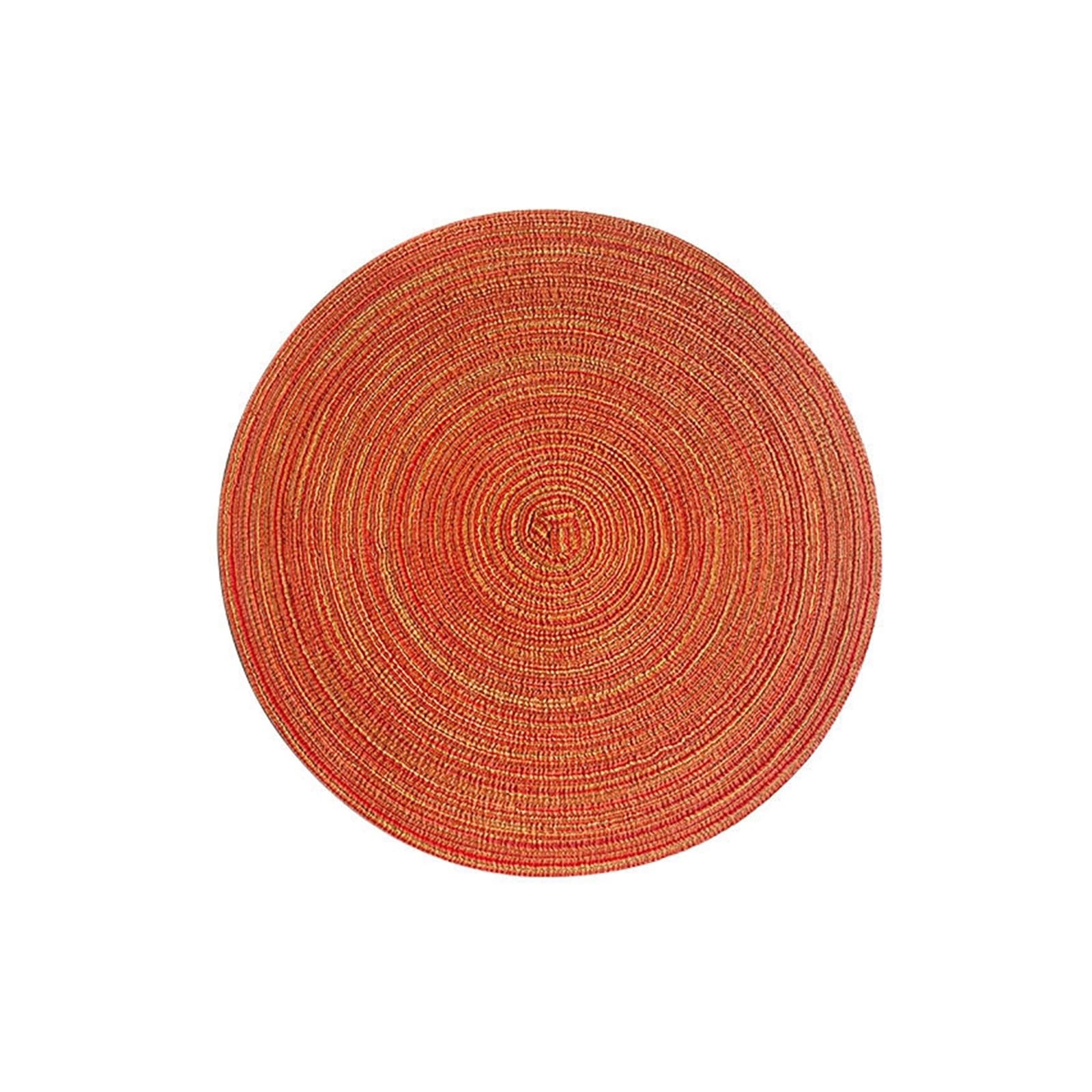 Insulated Coasters 36PCS Nordic Style Cotton Yarn Dinner Placemat Round Ramie Woven Cup Mat Heat Insulation Plate Anti-scald Non-Slip Coaster(Orange)