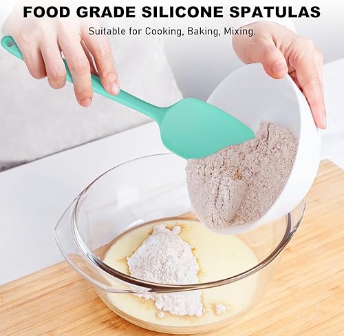 Miniatura 6 de NileHome Juego de espátulas de silicona, espátula de goma de alta resistencia al calor, sin BPA, de una pieza, diseño sin costuras, juego de