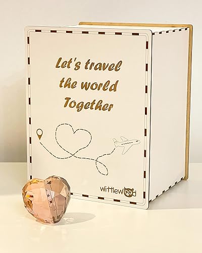 Miniatura 1 de Money Bank for Adults by WittleWood - Decorative Piggy Bank Box for Saving Travel Funds 365 days - Money Saver 9.5x7.5x6.3 inch (Birch plywood,
