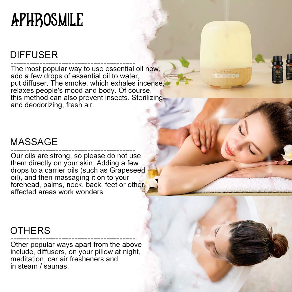Aromaterapia Cypress aceite esencial set para difusor, 100% puro Jasmine aceite esencial kit para humidificador, 11X10mlaceites esenciales Set-cajeput, eucalipto, hinojo aceite etc