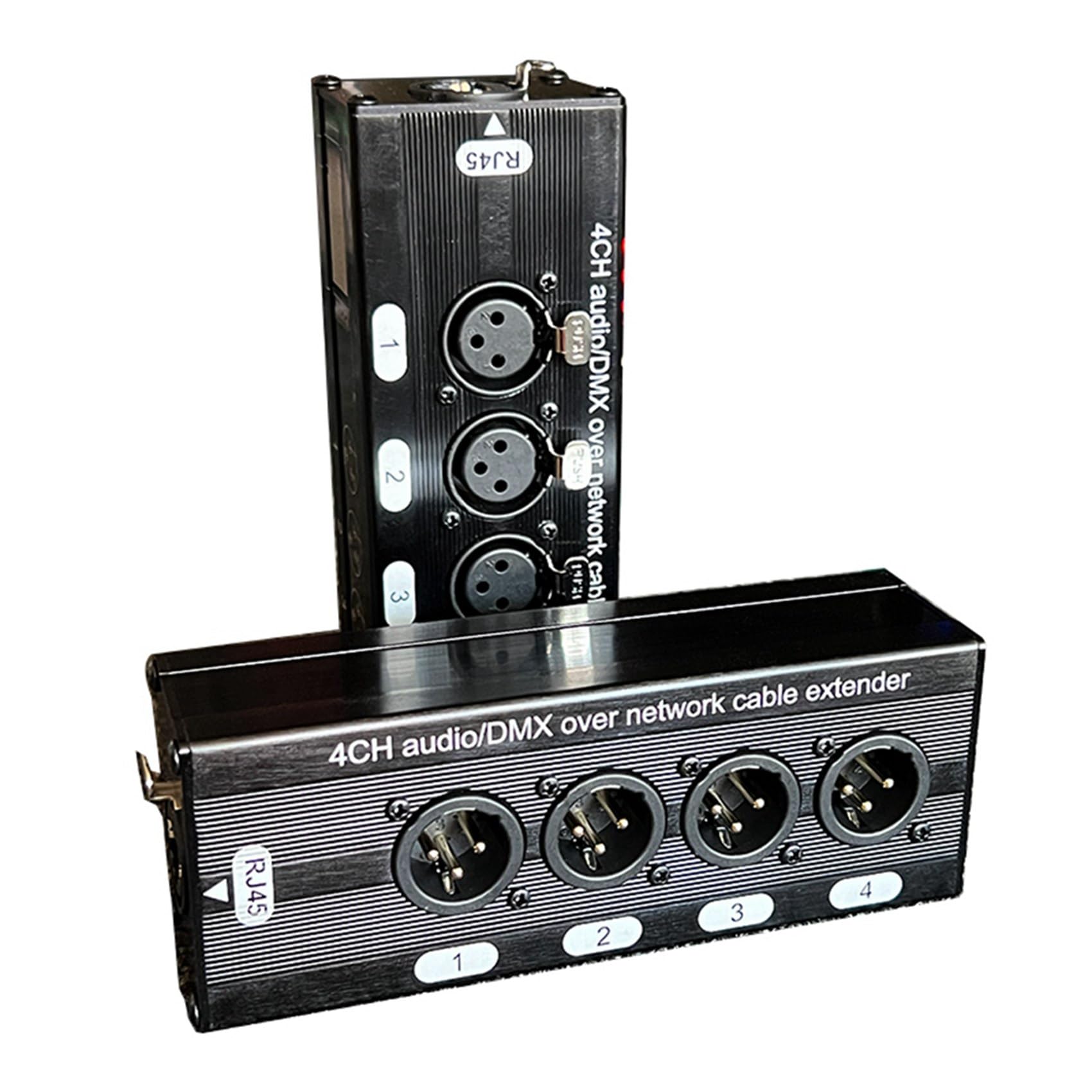 VIOPDER 2Pair 4-Channel 3-Pin XLR Audio and Over Network Cable Extender, DMX512 Network Signal Extender 1 Male+1 Female - Image 2
