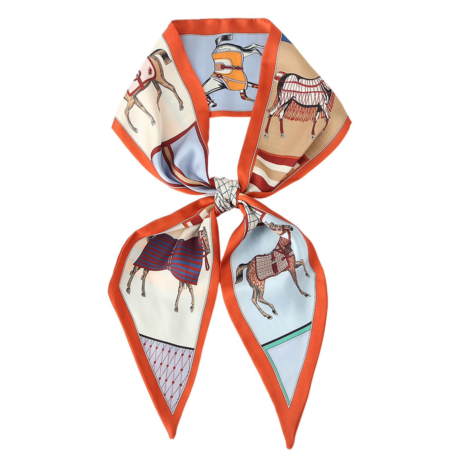 Head Hair Scarf for Women,Silky Long Headscarf Purse Bag Scarfs for Handbag Fashion Satin Neck Scarves Accessories