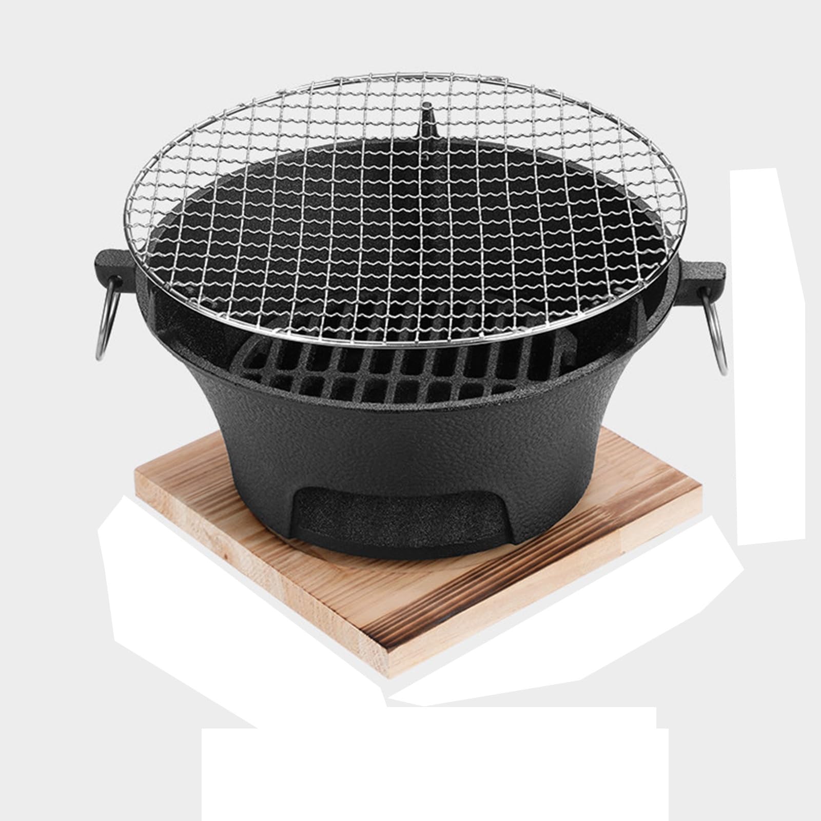 1 Pcs Camping Gear Outdoor Barbecue Griddle Round Tabletop Barbecues Grill Portable Carbon Stoves Charcoal Grills Stove(Calibre28CM)