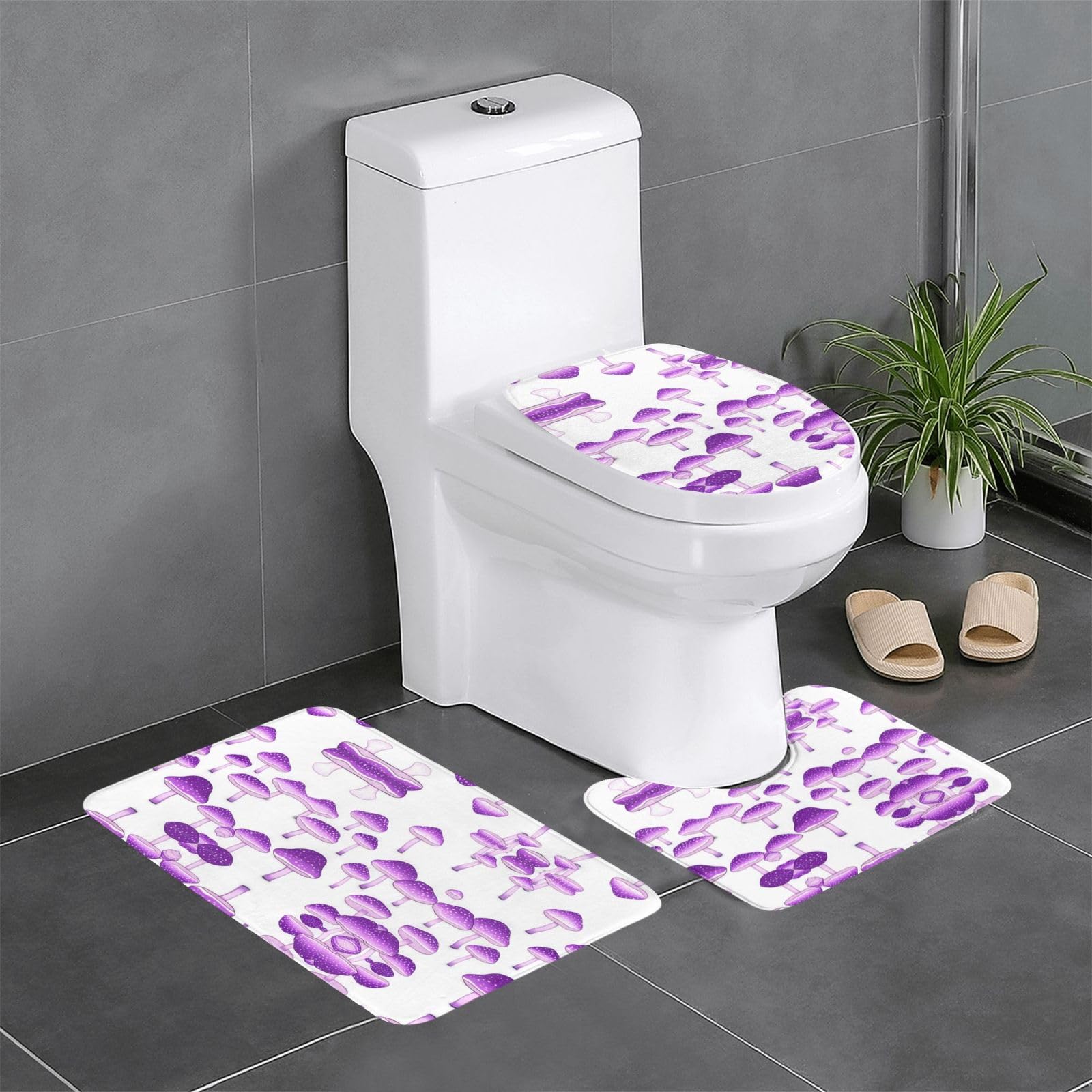 Tapis de salle de bain faciles à nettoyer WHJSSF violet durables 61 x 40 cm