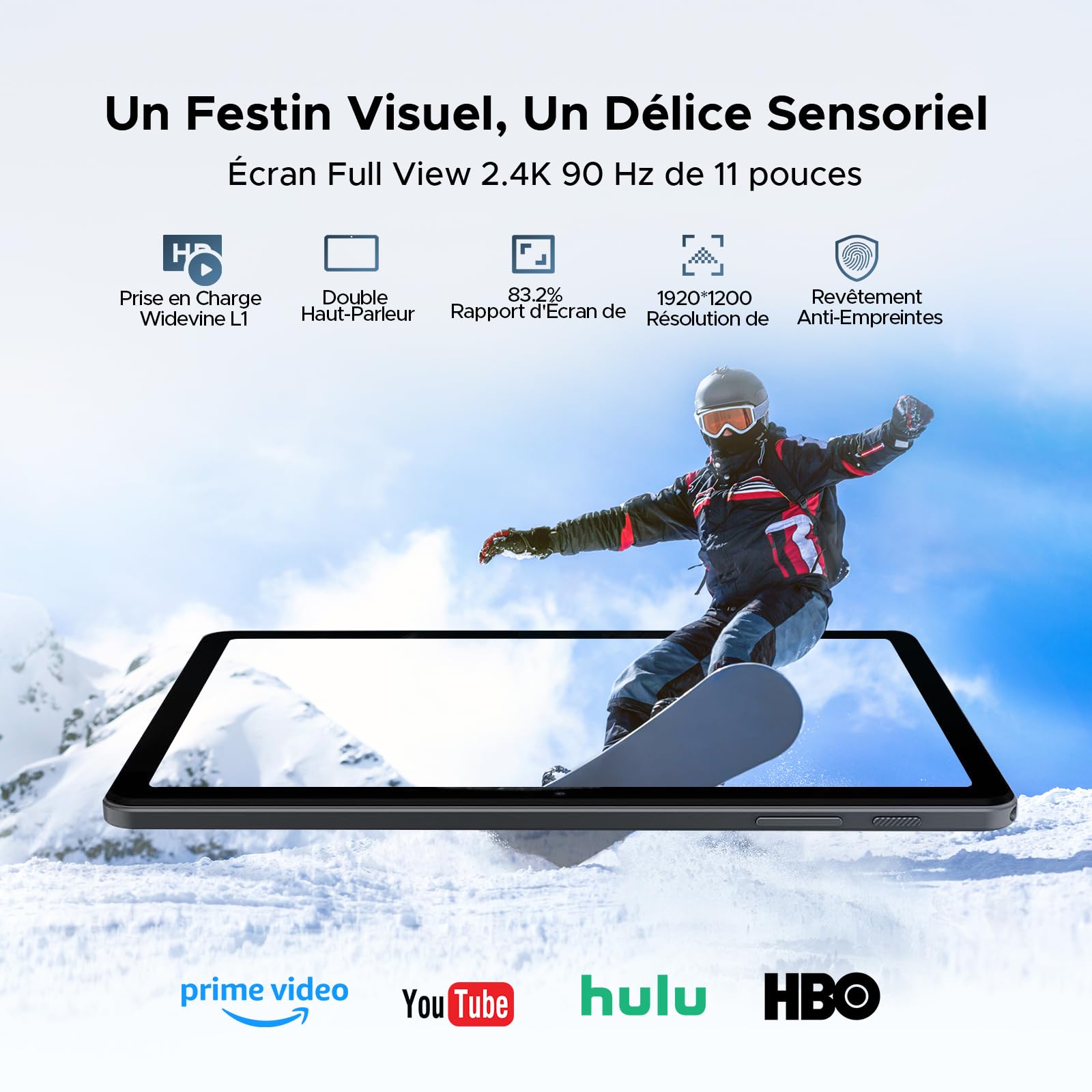P11 Pro Tablette Tactile, Tablette 11 Pouces, 48Go RAM+128Go ROM, Tablette Android 16 avec Gemini AI, 2.4K 90Hz, T7250, 8800mAh, 13MP+5MP, 5G WiFi, Tablette avec Stylet, Clavier, Souris-Violet