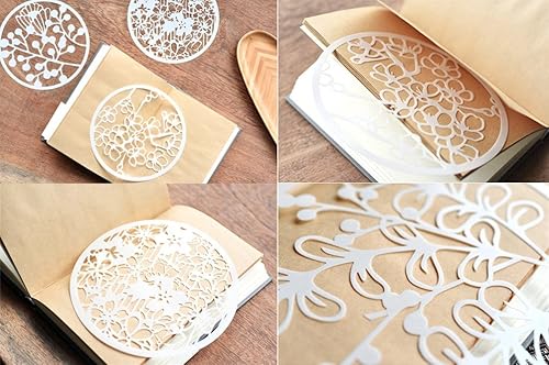 Miniatura 7 de Paquete de 8 plantillas de pintura floral  Plantillas redondas huecas reutilizables para manualidades, arte de pared, lienzo y decoración de tela