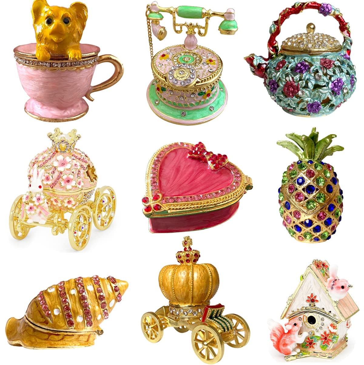Amazon.com: HXSCOO Vintage Metal Trinket Box Pineapple Figurines