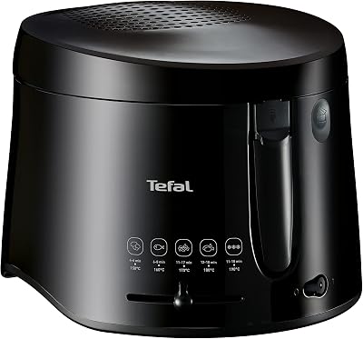 Tefal Maxi Fry Fritteuse, Cool Wall Technologie, bis zu 1,2 kg Fassungsvermögen, einklappbarer Griff, kompakte Größe, regelbares Thermostat von 150°C bis 190°C, schwarz, FF1078