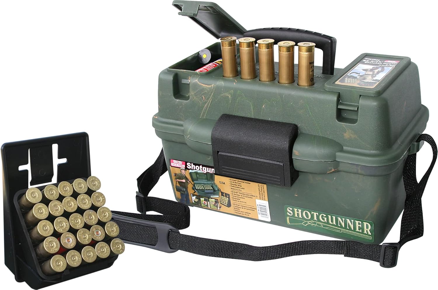 MTM SH100-12-09 Shotgun Hunter Case & EZ Grab Shotshell Holster, USA Made, Camo