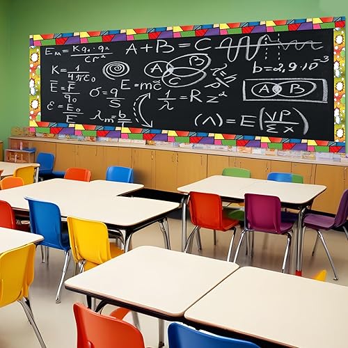 Vista 80 de Containlol Bordes de aula para tablón de anuncios, 118 pies, temática de animales de safari con ribete festoneado, tablero de anuncios colorido