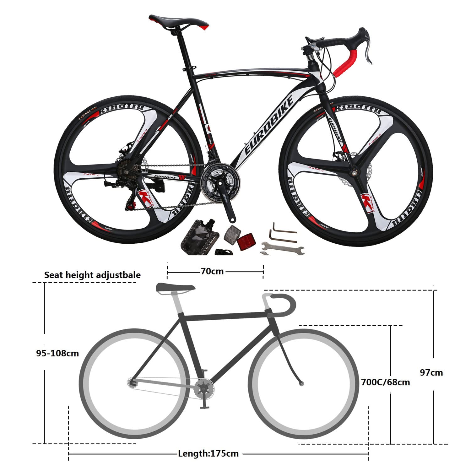 Buy Eurobike Road Bike XC550, 21 Speed Road Bicycle for Women, 54 cm Frame L Size Mens Road Bike