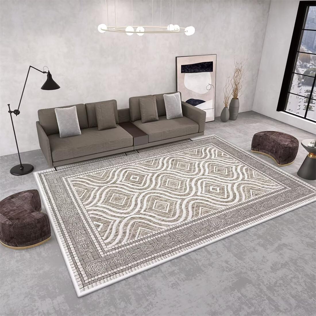 Tapis de salon lavable grand format pour éliminer les taches facilement