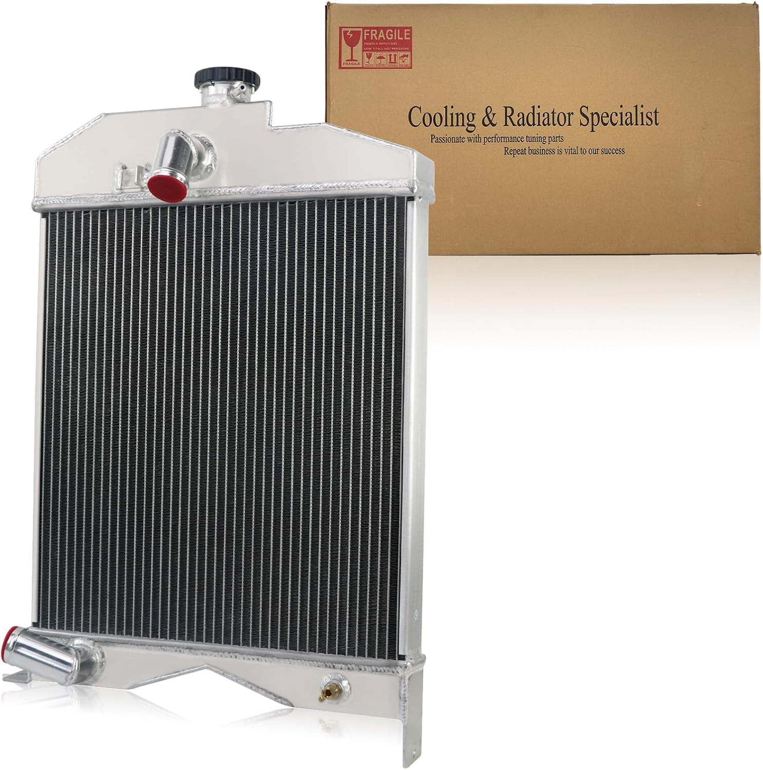 Massey Ferguson 50 65 Radiator, 3 Row Aluminum Radiator For Massey Ferguson Harris 50 65 MH50, 182456M91 184525M91 Massey Tractor Radiator