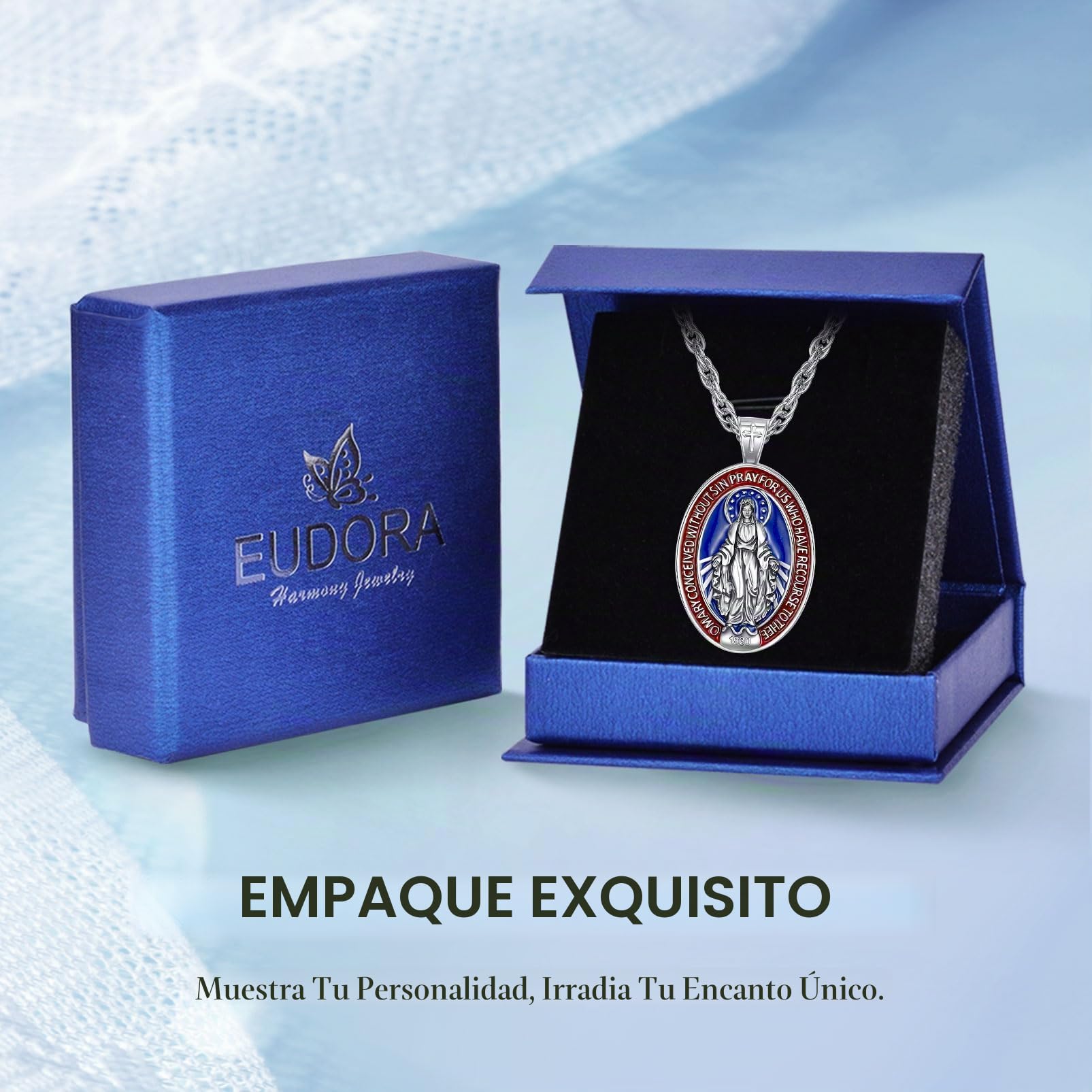 Collar Plata de Ley 925 Medalla de San Benito/Virgen María Medalla Milagrosa/San Cristóbal/Arcángel San Miguel/Crucifijo Cruz de Jesús/Colgante Joyería Regalo para Mujer Hombre
