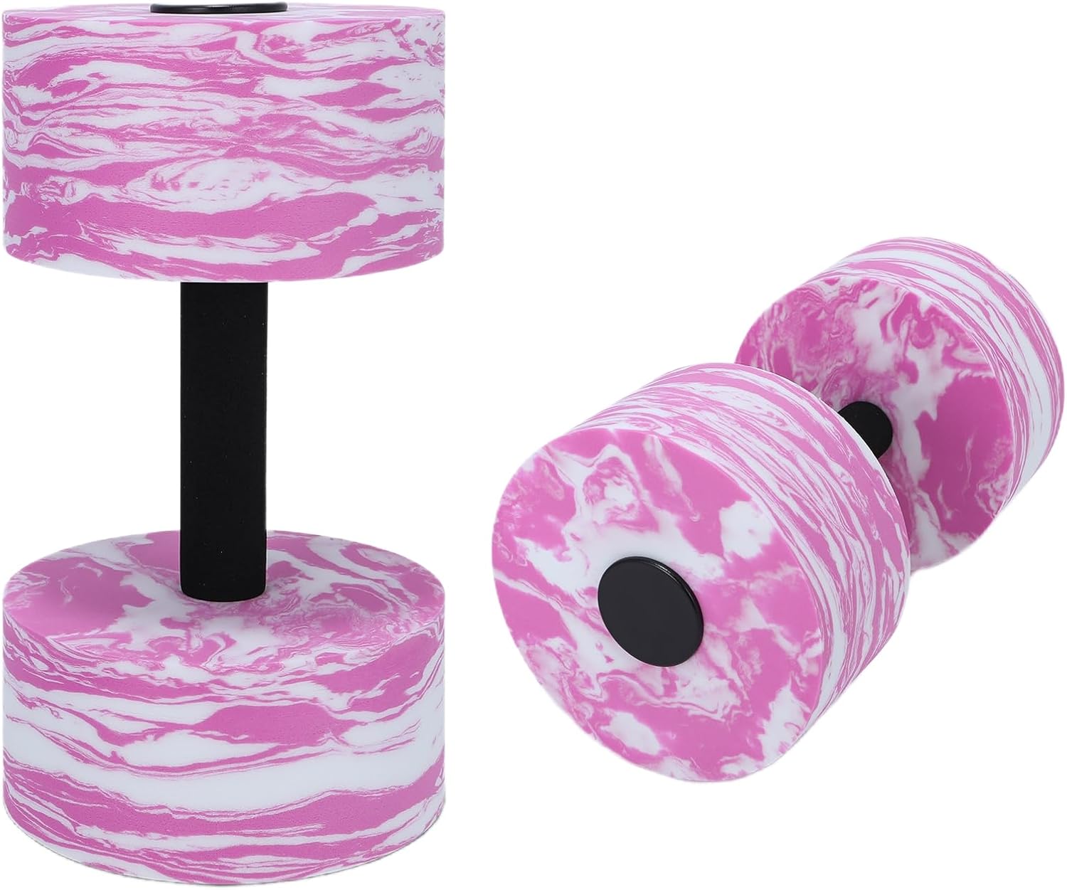 Water Aerobics Dumbbells, Blue Marbled EVA Foam Aquatic Exercise Weights, Detachable DIY Pool Fitness Equipment
