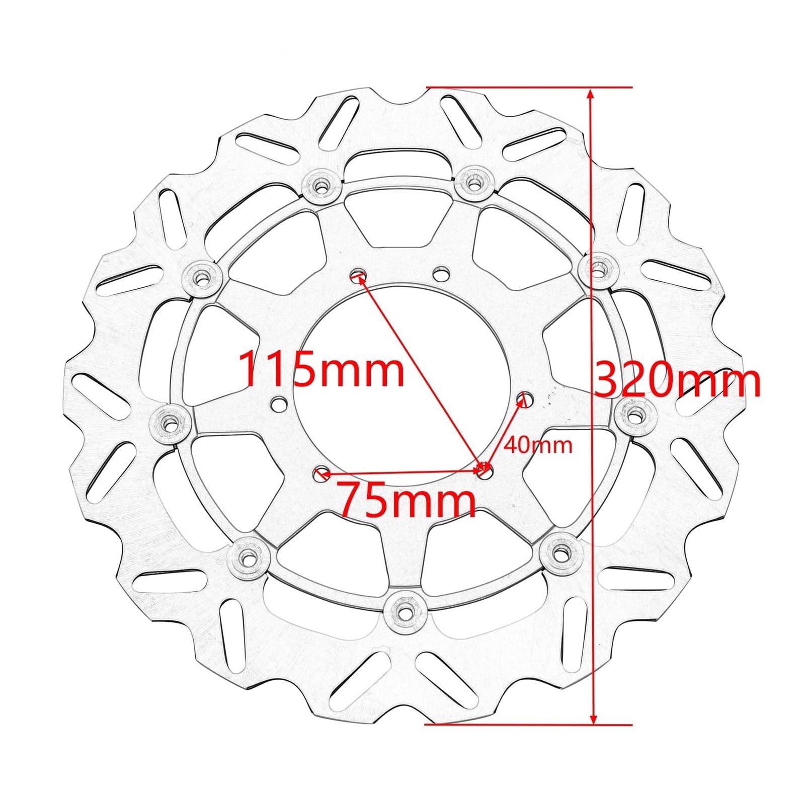 Dischi Freno Moto Per 320 Millimetri Moto Anteriore Flottante Disco Freno Pinza Adattatore Staffa Per CR 125 250 CRF 250R 450R 250X 450X 2002-2021 2022