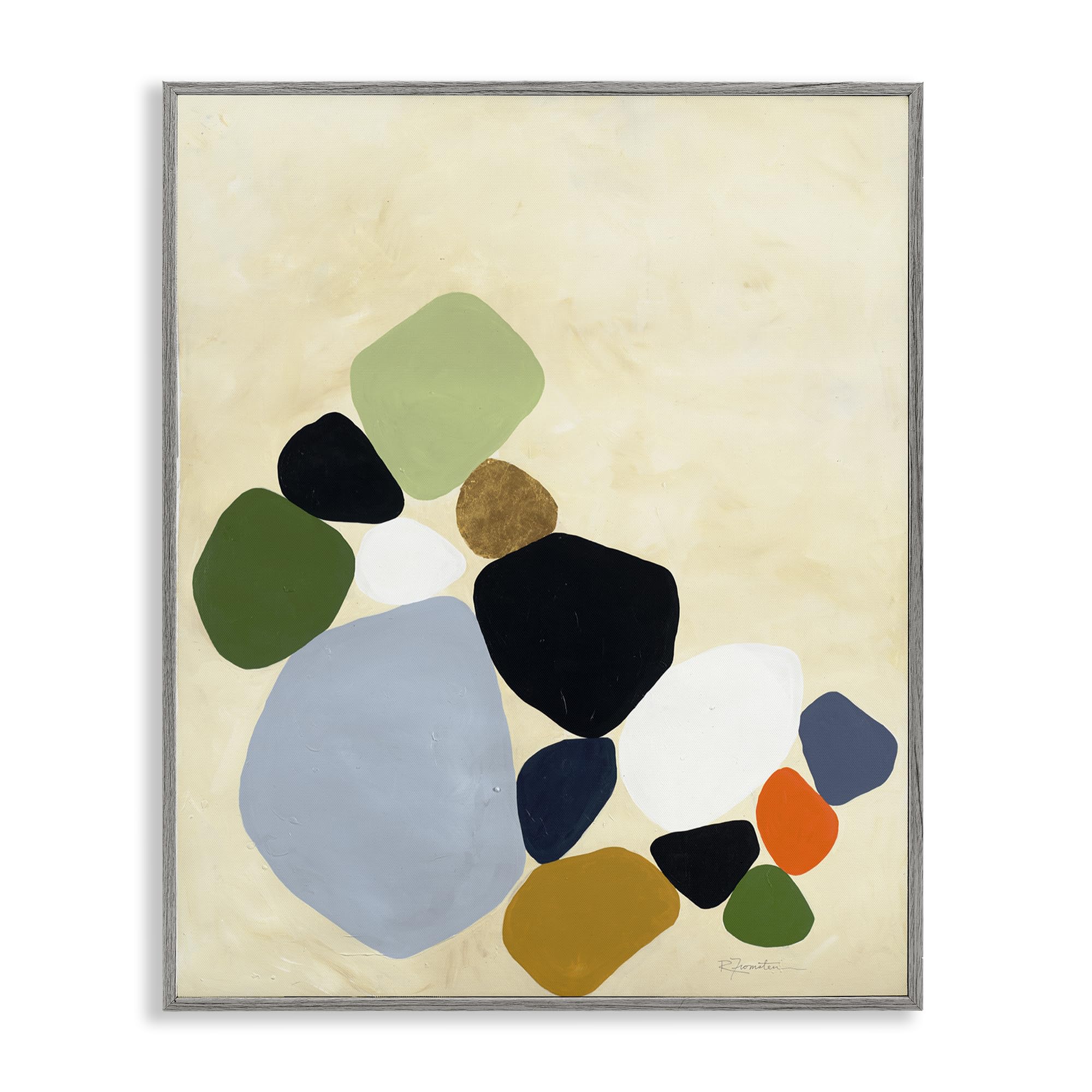Stupell Industries Mid-Century Balanced Shapes 'Balanced Shapes Cluster'| Framed Giclee Art