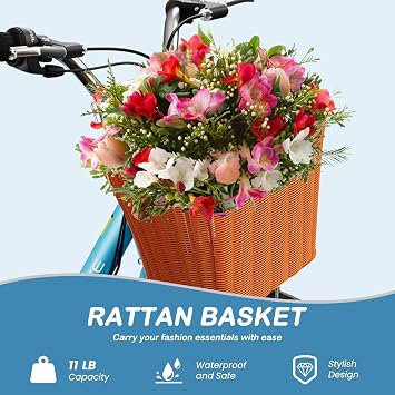 LILYPELLE Beach Cruiser Bike for Women, 24 26 inch Womens Bike with Ratten Basket & Rack, Comfort Cruiser Bicycle Step Through for City Commuter, Retro Bicycle for Seniors Ladies Adults